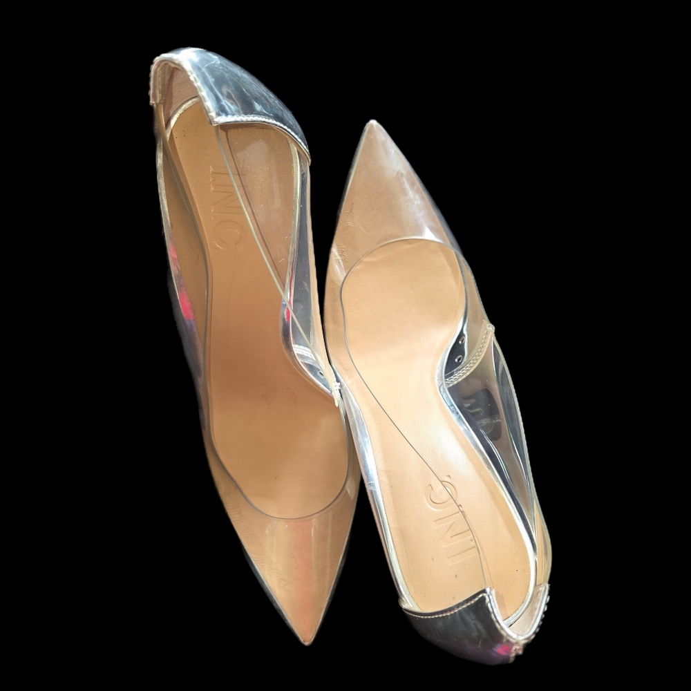 I.N.C. INTERNATIONAL CONCEPTS Savitri Transparent Stiletto Pumps Size 9 - Picture 8 of 10